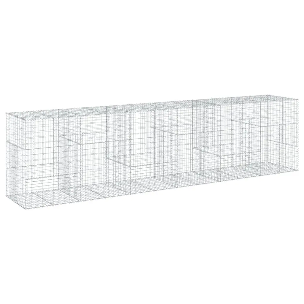 Gabion Basket 600x100x150 cm for Landscaping Garden Silver Galvanised Iron Wire