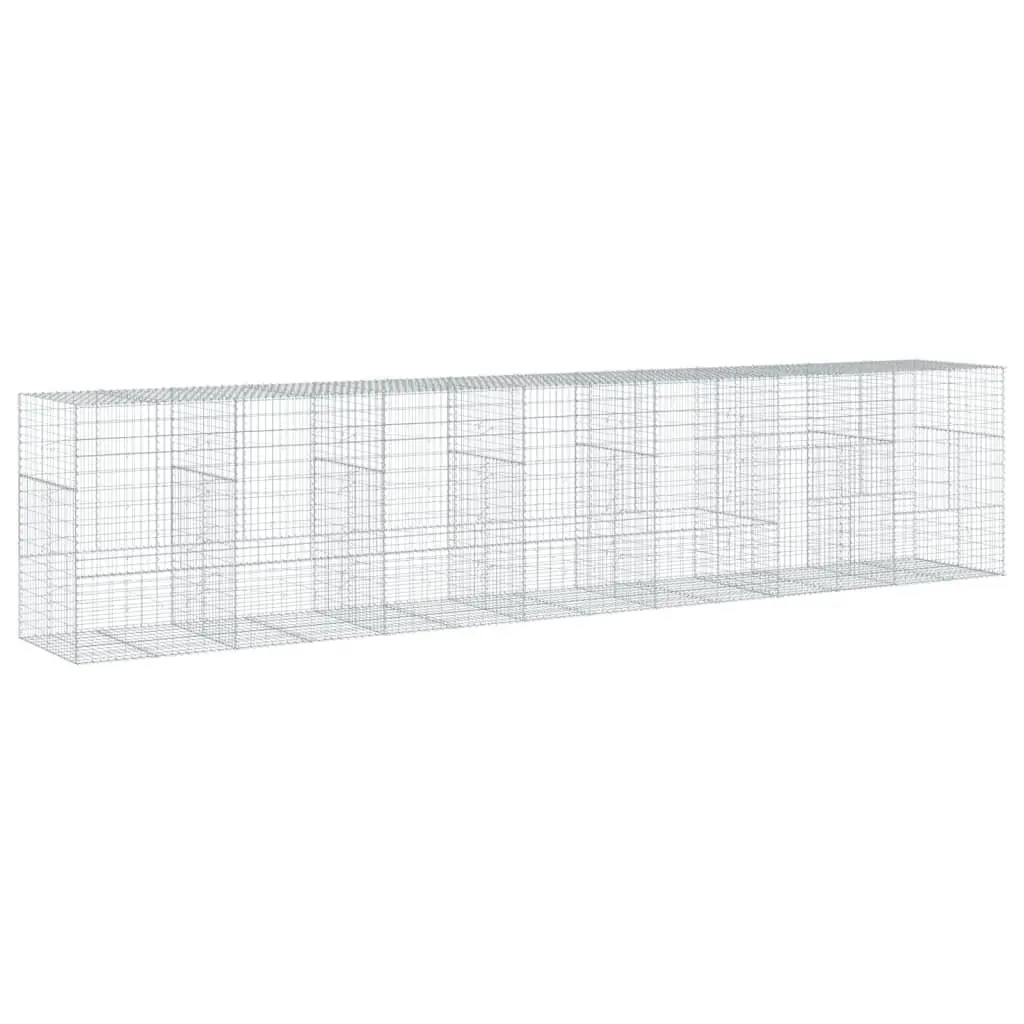 Gabion Basket 700x100x150 cm Galvanised Iron Wire Garden Cage Silver