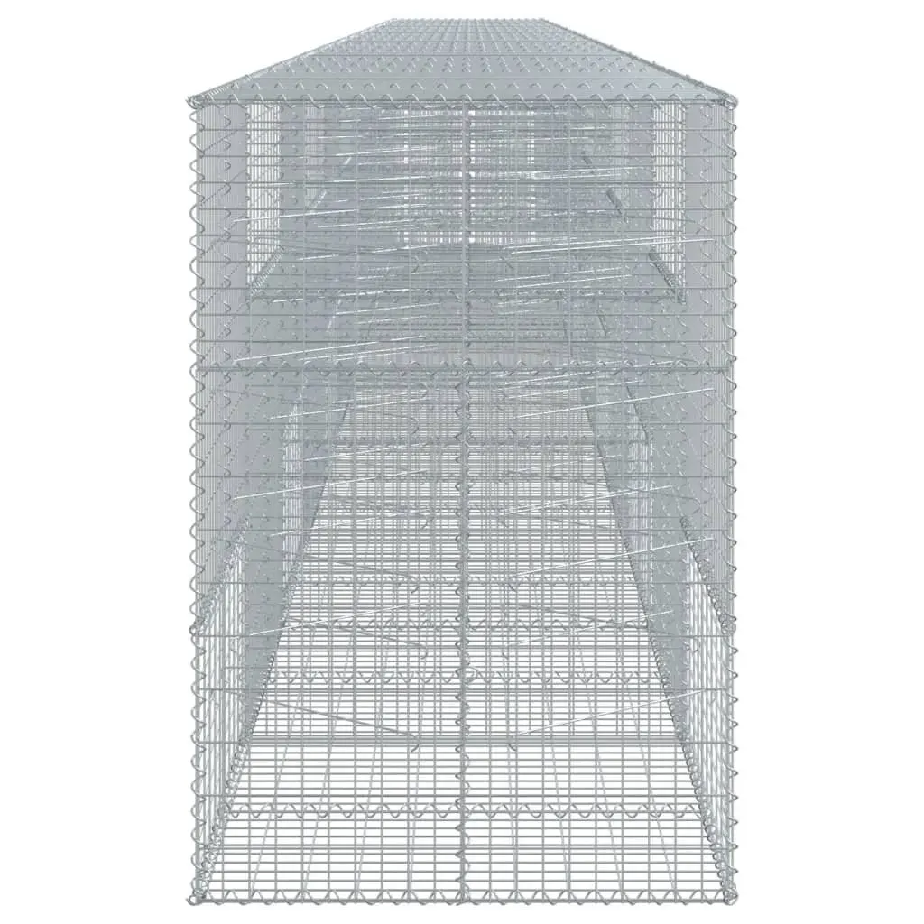 Gabion Basket 1200x100x150 cm Galvanised Iron with Cover for Landscaping Retaining Wall and Outdoor Decor