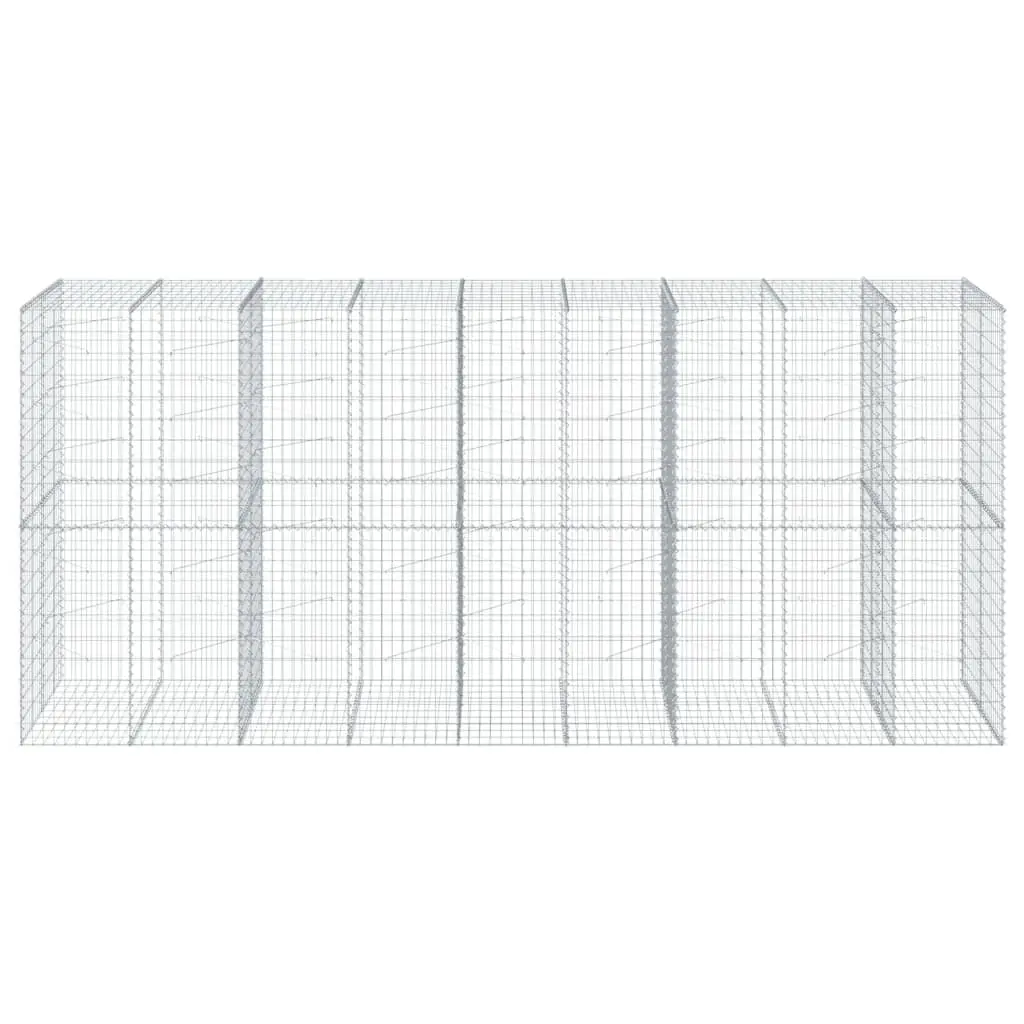 Gabion Basket 450x100x200 cm Garden Landscaping Retaining Wall Silver