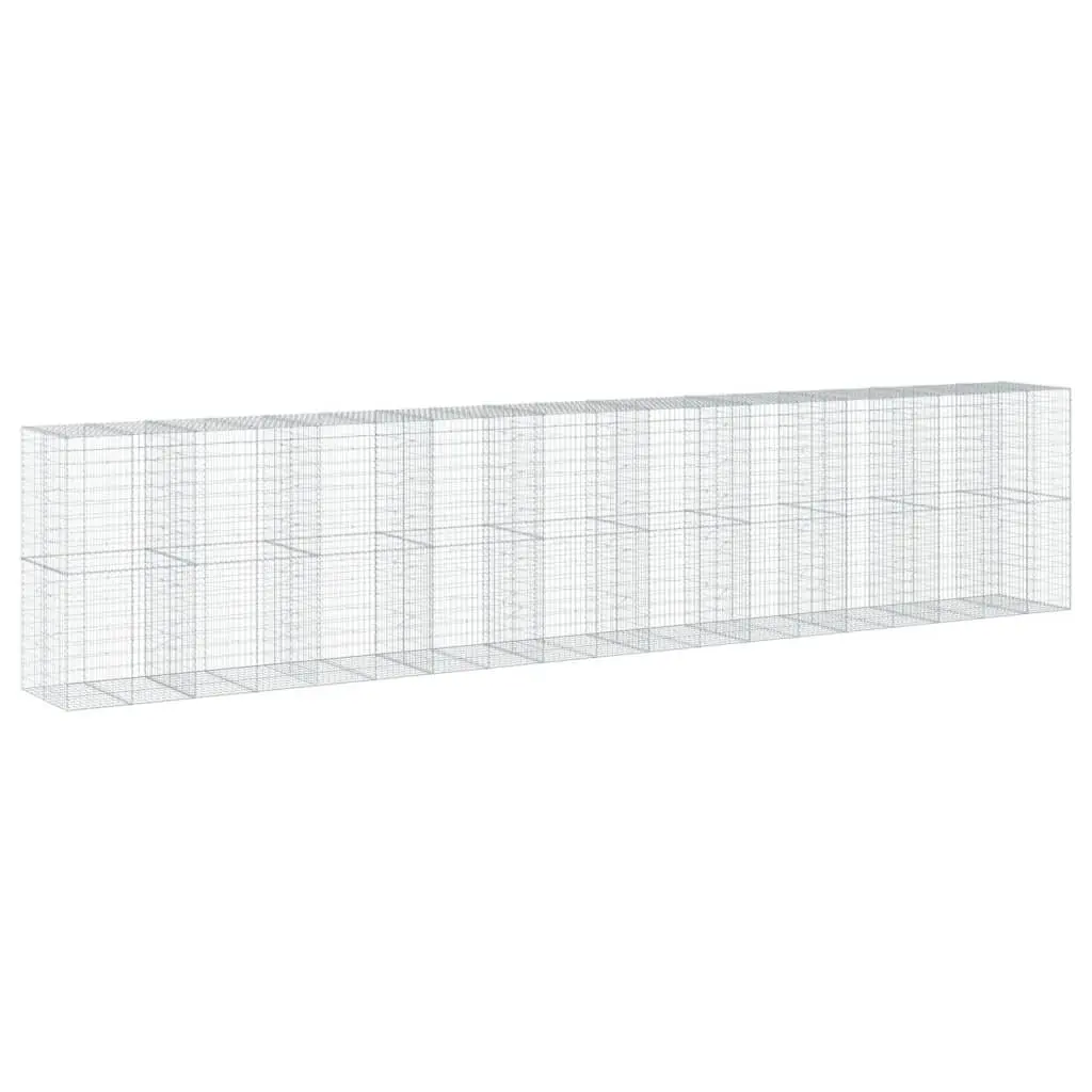Gabion Basket Garden Planter Cage 950x100x200 cm Silver Metal Wire
