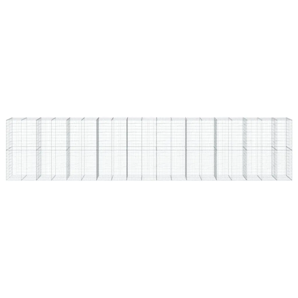 Gabion Basket Garden Planter Cage 950x100x200 cm Silver Metal Wire
