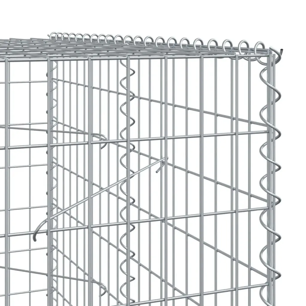 Gabion Basket Garden Planter Cage 950x100x200 cm Silver Metal Wire