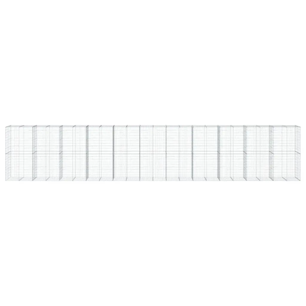 Gabion Basket 1100x100x200cm Outdoor Garden Cage Silver Galvanised Iron Wire