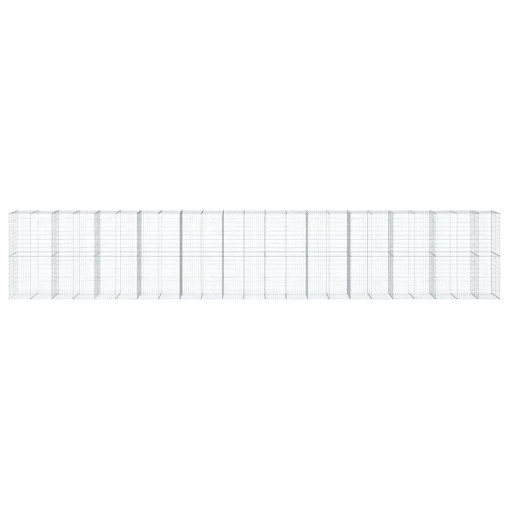 Gabion Basket 1150x100x200 cm for Landscaping Silver Galvanised Iron