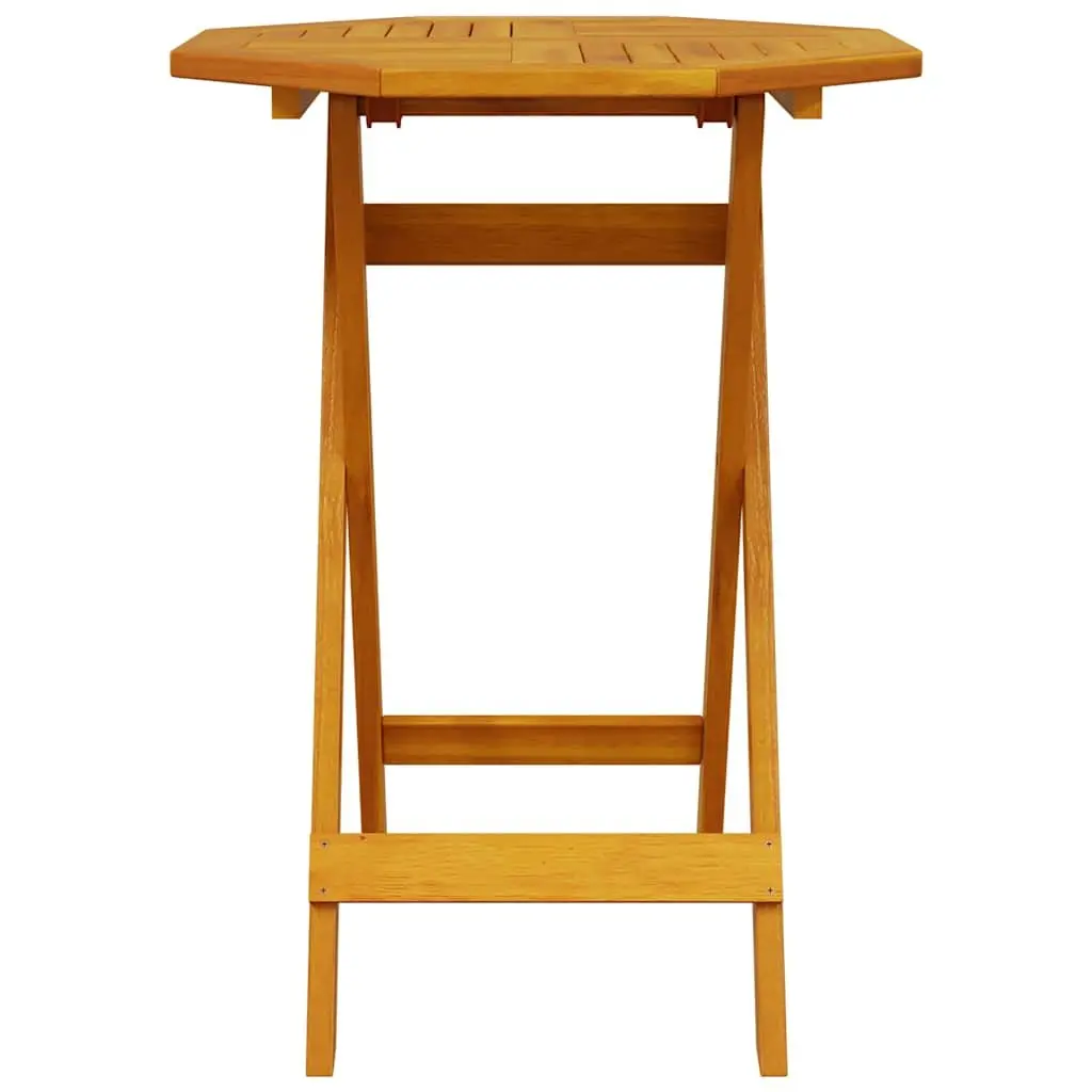 3 Piece Folding Bistro Set Outdoor Furniture Acacia Wood Brown
