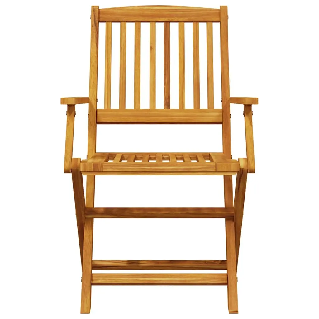3 Piece Folding Bistro Set Outdoor Furniture Acacia Wood Brown