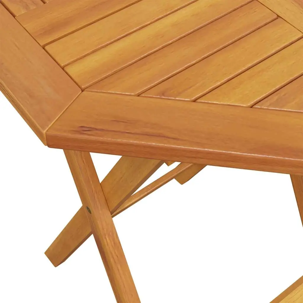 3 Piece Folding Bistro Set Outdoor Furniture Acacia Wood Brown