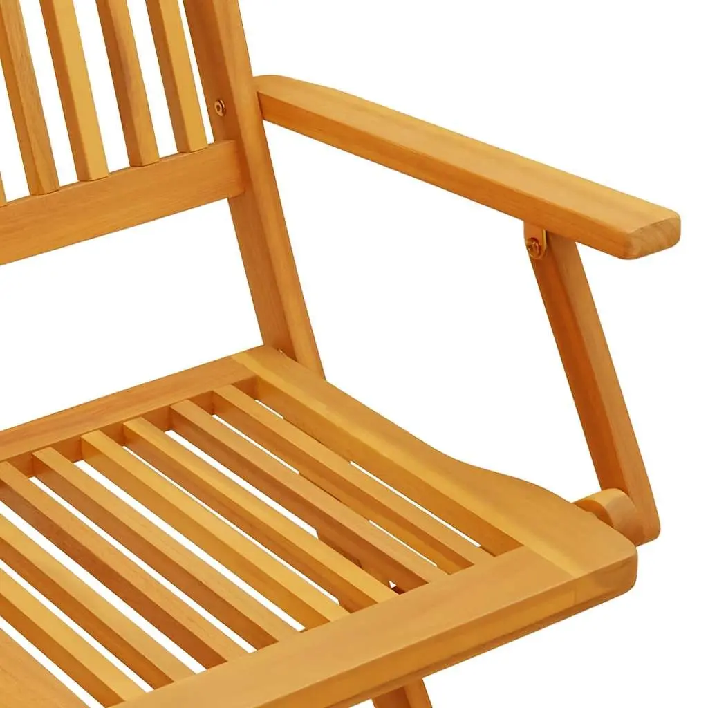3 Piece Folding Bistro Set Outdoor Furniture Acacia Wood Brown