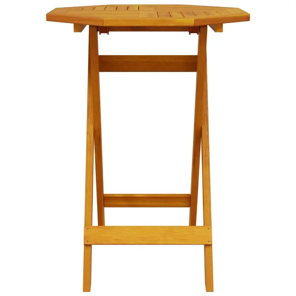 3 Piece Folding Bistro Set Outdoor Dining Solid Wood Acacia Brown