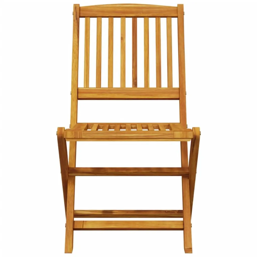 3 Piece Folding Bistro Set Outdoor Dining Solid Wood Acacia Brown