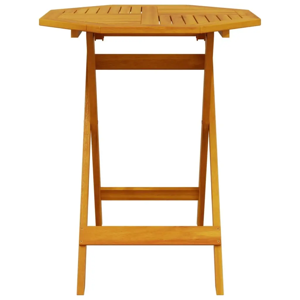 3 Piece Folding Bistro Set Outdoor Dining Acacia Wood Brown