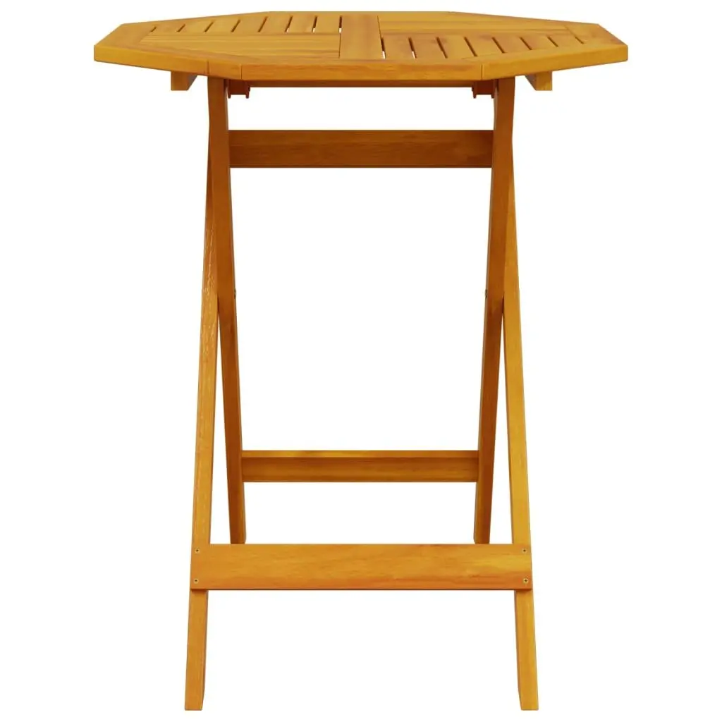 3 Piece Folding Bistro Set Outdoor Dining Solid Acacia Wood Brown
