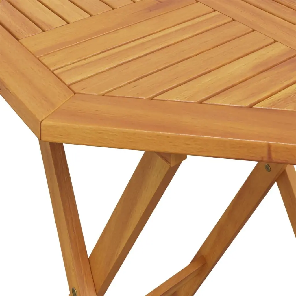 3 Piece Folding Bistro Set Outdoor Dining Solid Acacia Wood Brown