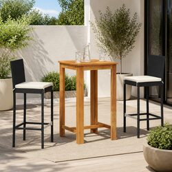 3 Piece Black Outdoor Bar Set: Comfort Meets Quality