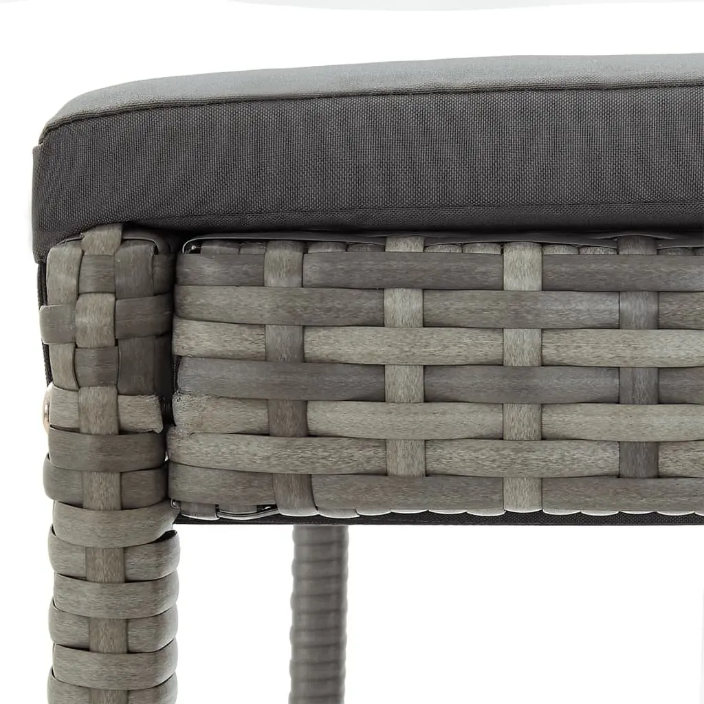 3 Piece Garden Bar Set Outdoor Bar Table and Stools Acacia Wood Poly Rattan Grey