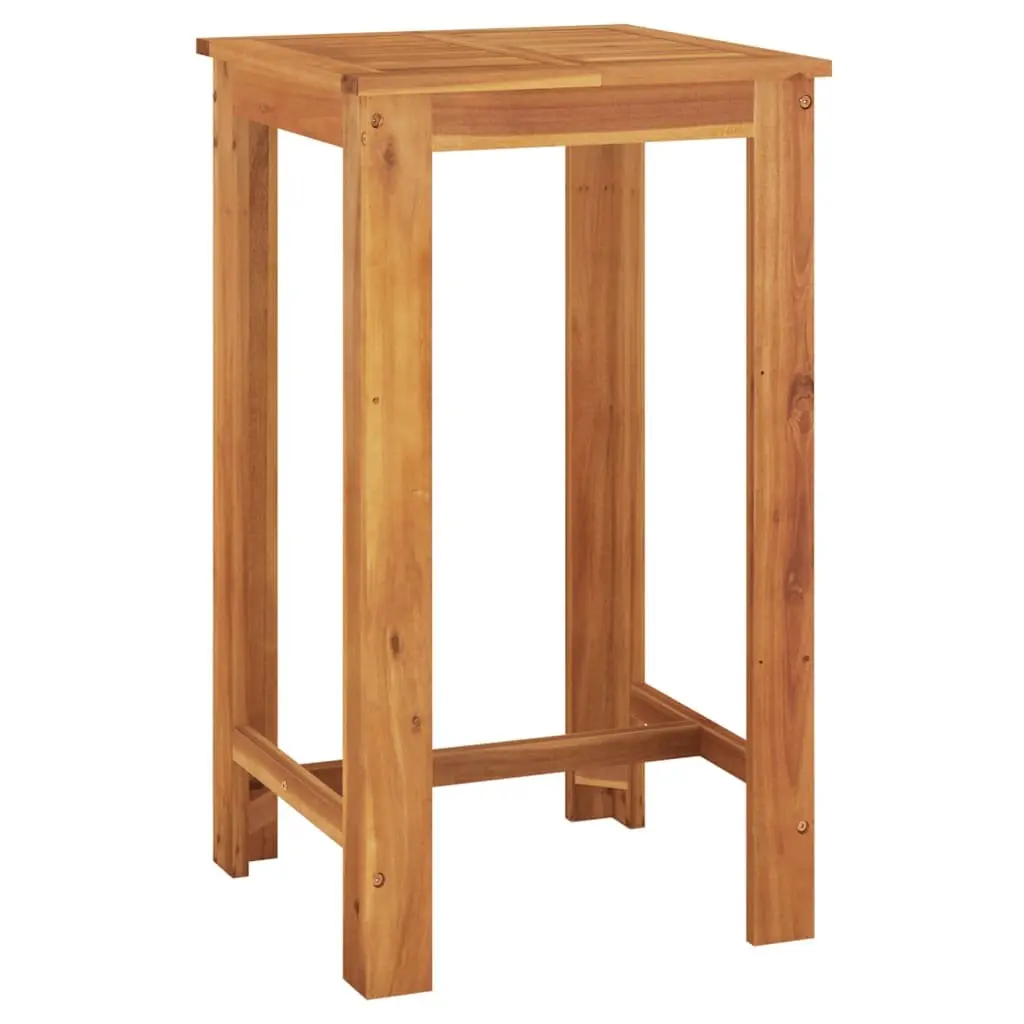 Garden Bar Set 5 Piece Outdoor Dining Grey Acacia Wood Rattan Stools Table