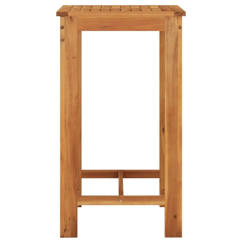 Garden Bar Set 5 Piece Outdoor Dining Grey Acacia Wood Rattan Stools Table