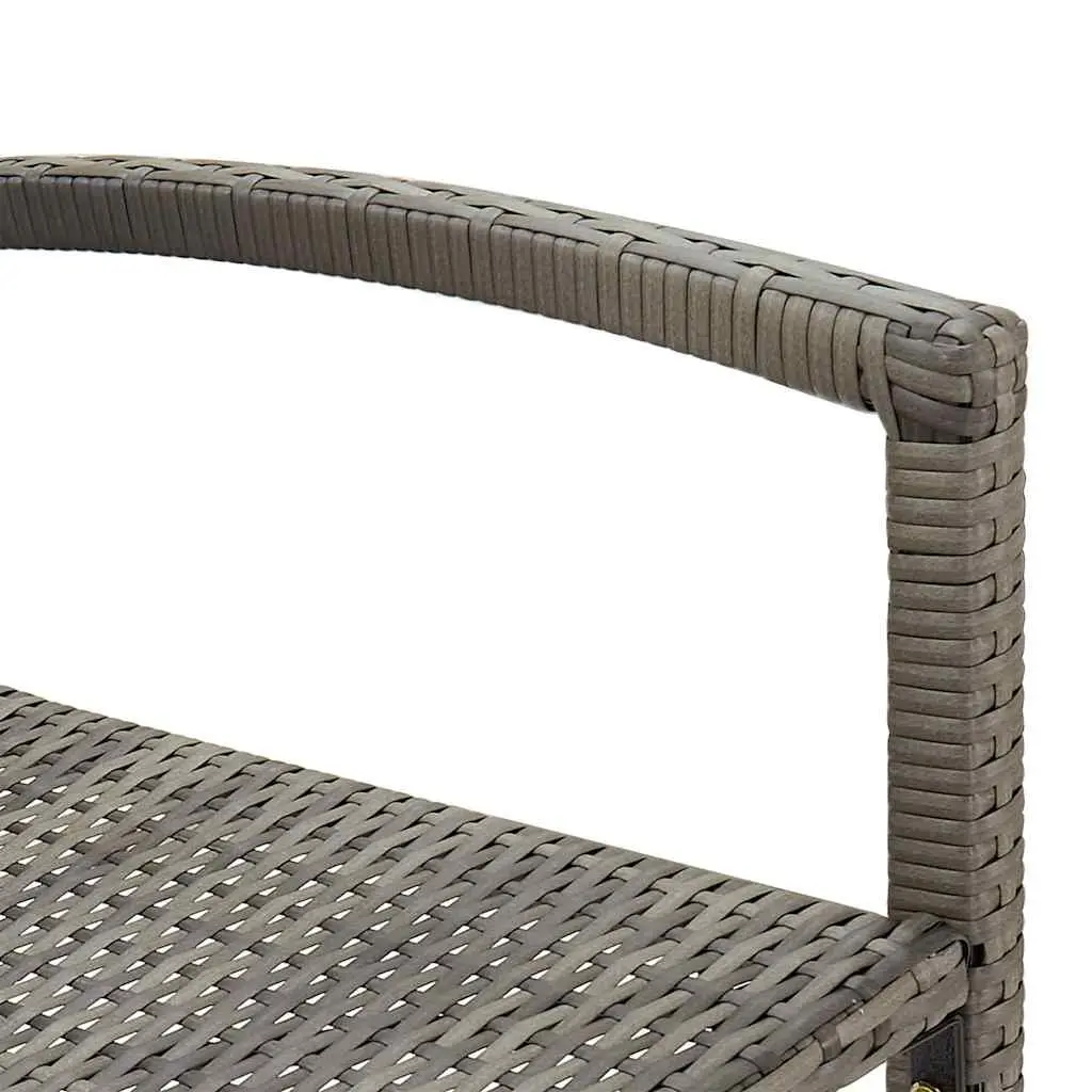 Garden Bar Set 3 Piece Outdoor Bar Table and Stools Acacia Wood and Poly Rattan