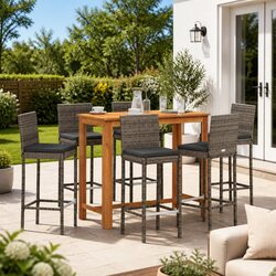 A Value-Focused 7 Piece Garden Bar Set for Your Home