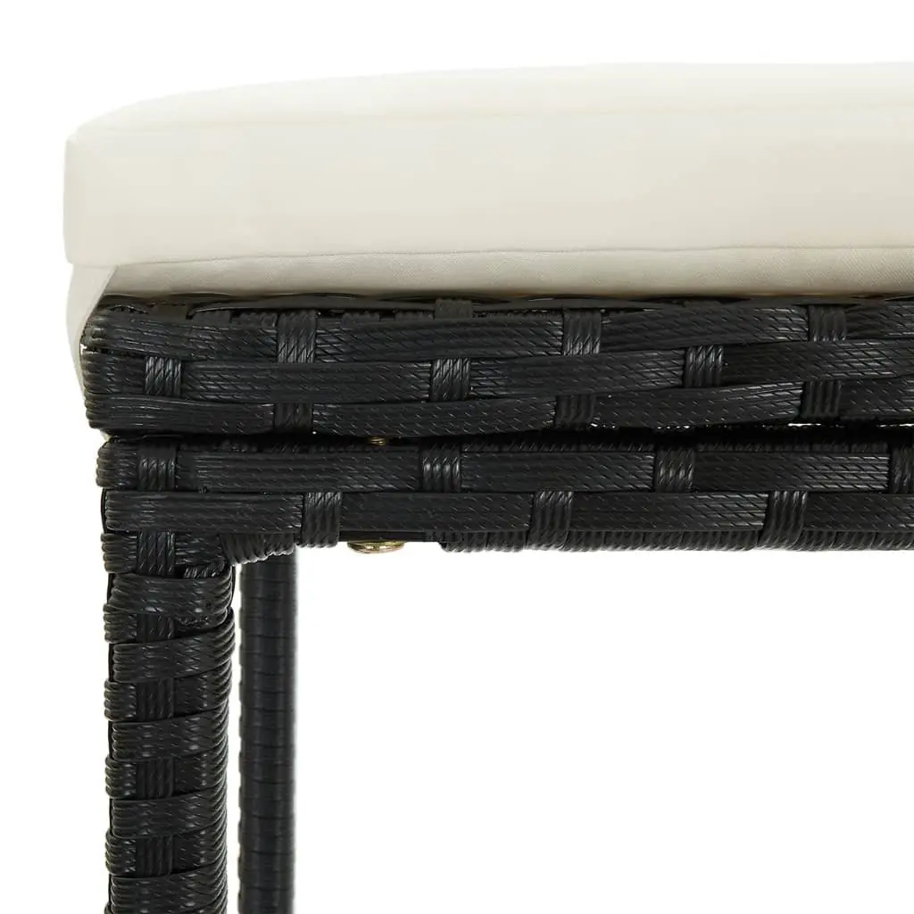 Garden Bar Set 7 Piece Outdoor Poly Rattan Bar Table Stools Acacia Wood Top