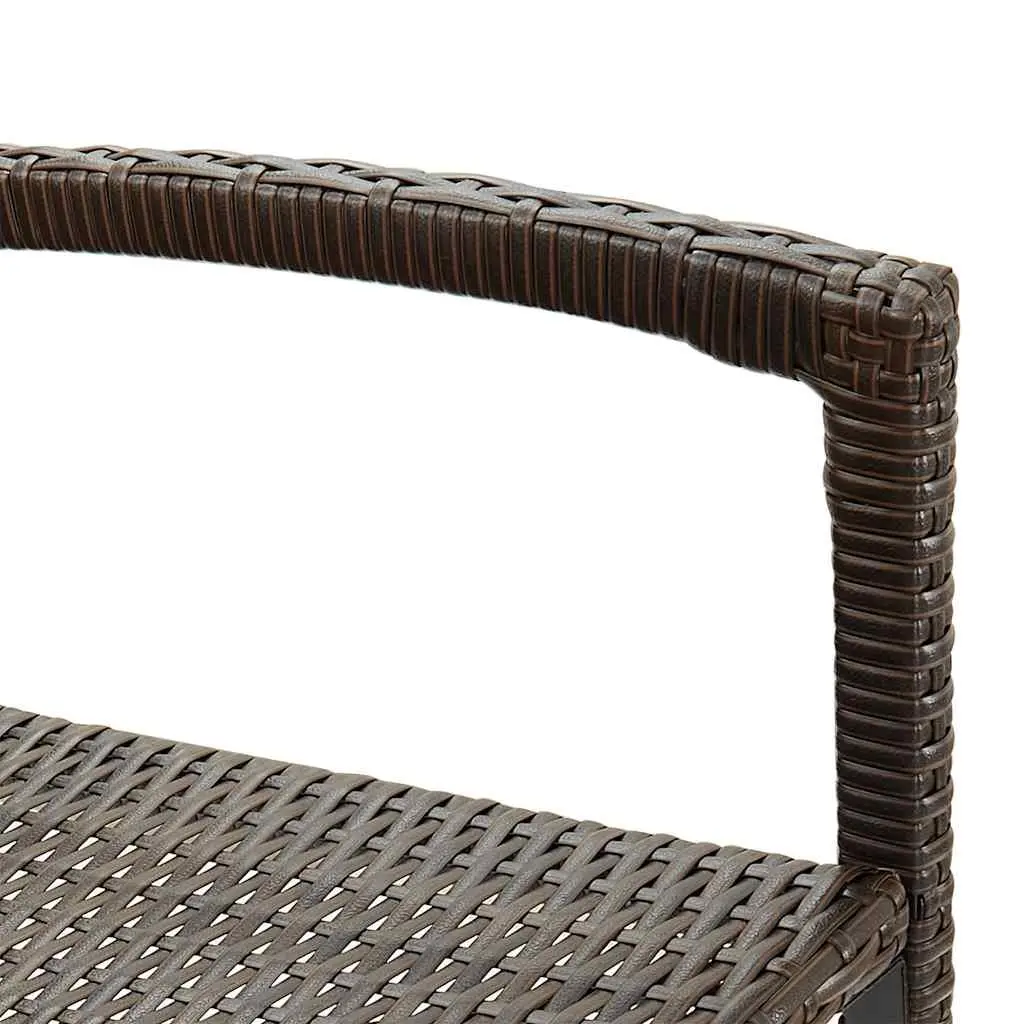 Garden Bar Set Outdoor Dining Table and Stools 5 Piece Acacia Wood Poly Rattan Brown