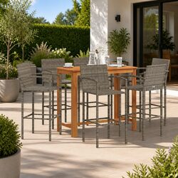 Stylish Grey Garden Bar Set: Value and Comfort Combined