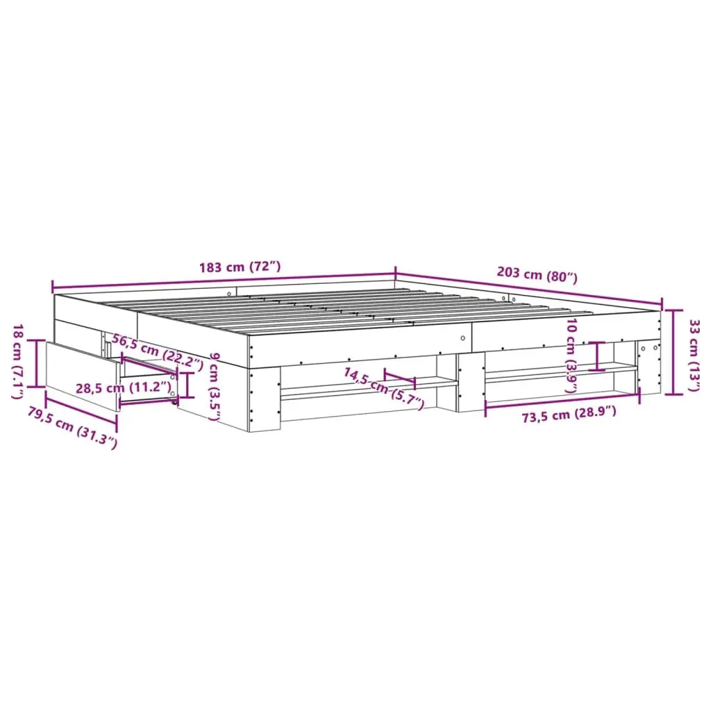 King Bed Frame with Smart Storage Solutions