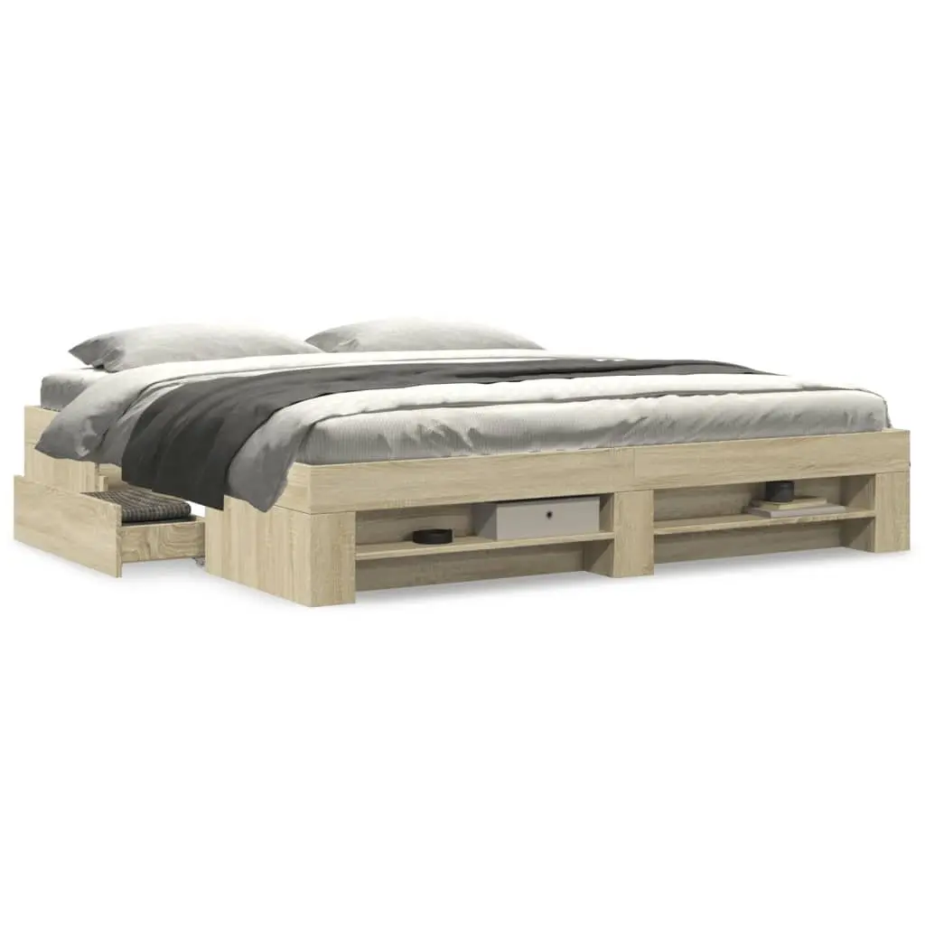 King Bed Frame with Smart Storage Solutions