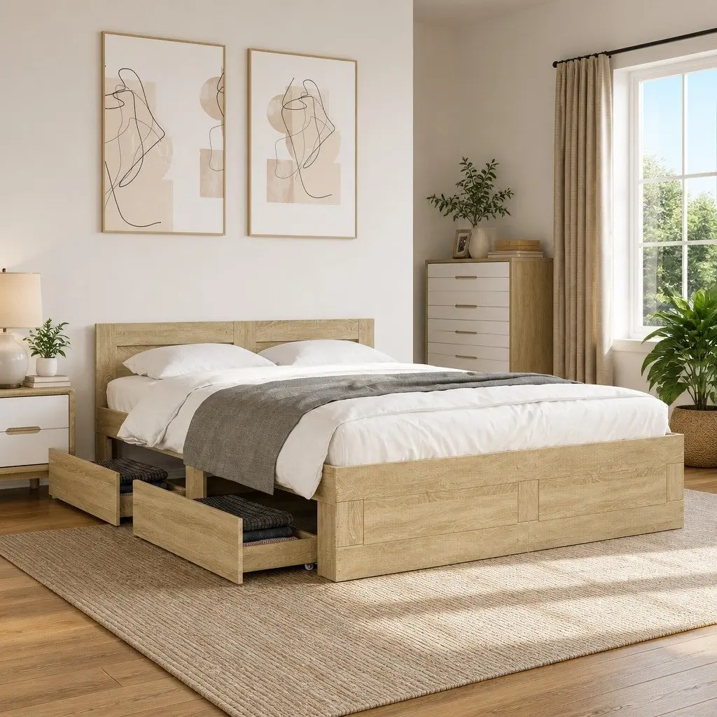 Sonoma Oak Bed Frame 135x190 cm