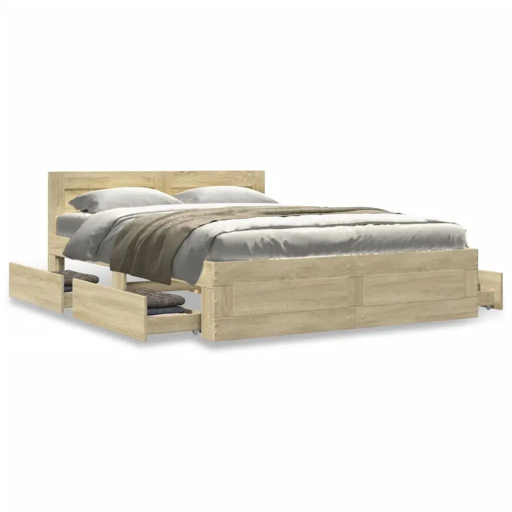 Sonoma Oak Bed Frame 135x190 cm