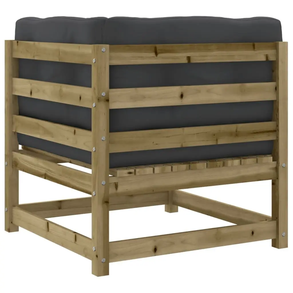 Garden Sofa Set 2 Piece Outdoor Furniture with Cushions Pinewood Brown Patio