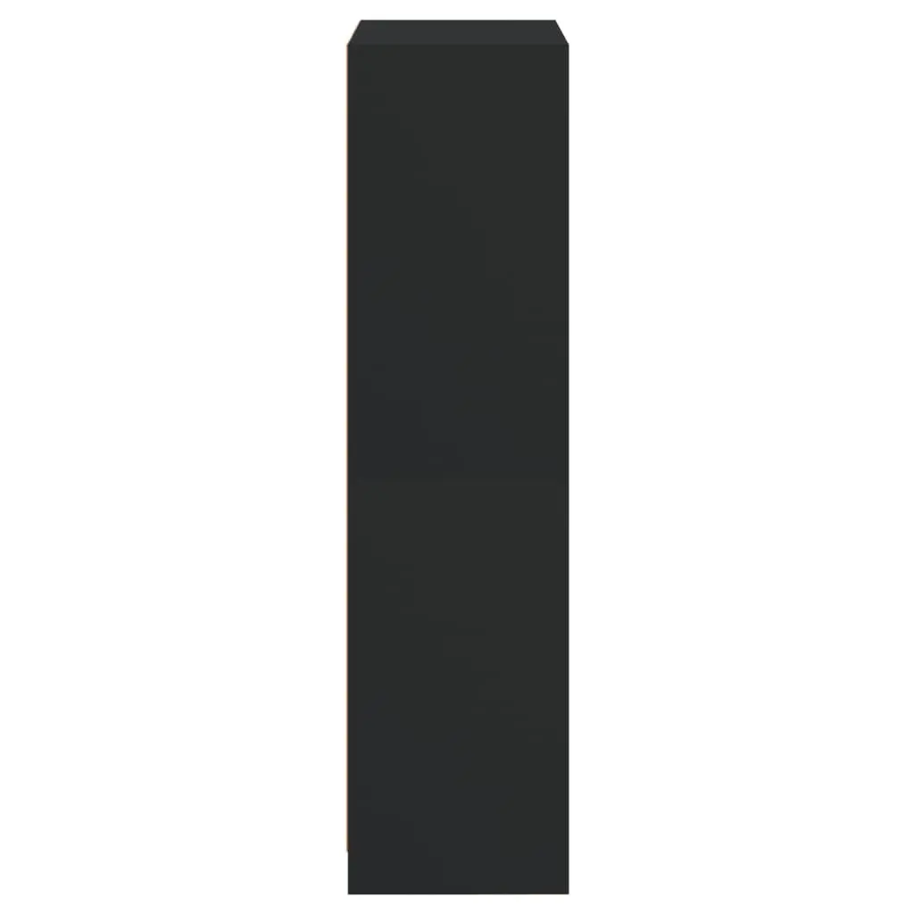Highboard Storage Cabinet Organiser 68x37x142cm Black Engineered Wood