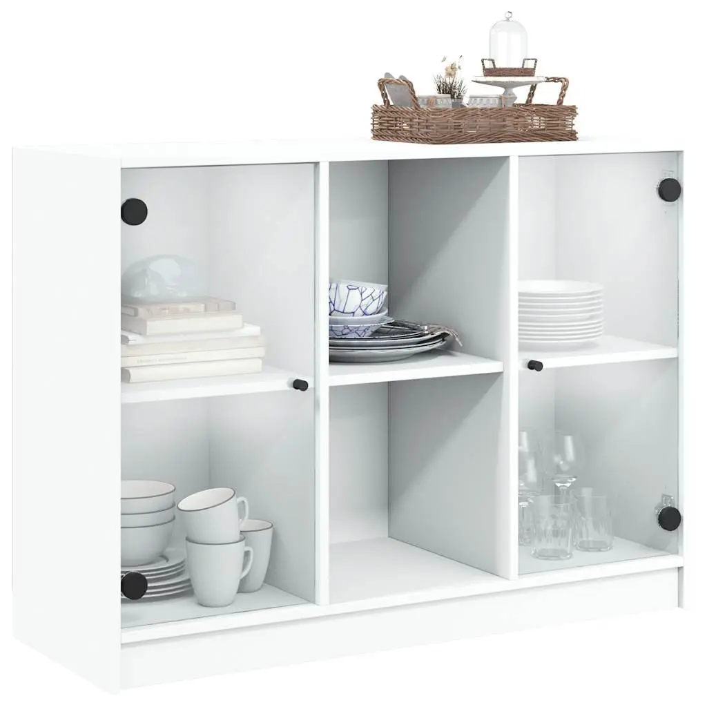 Sideboard White 102x37x75.5 cm Storage Cabinet Engineered Wood Furniture