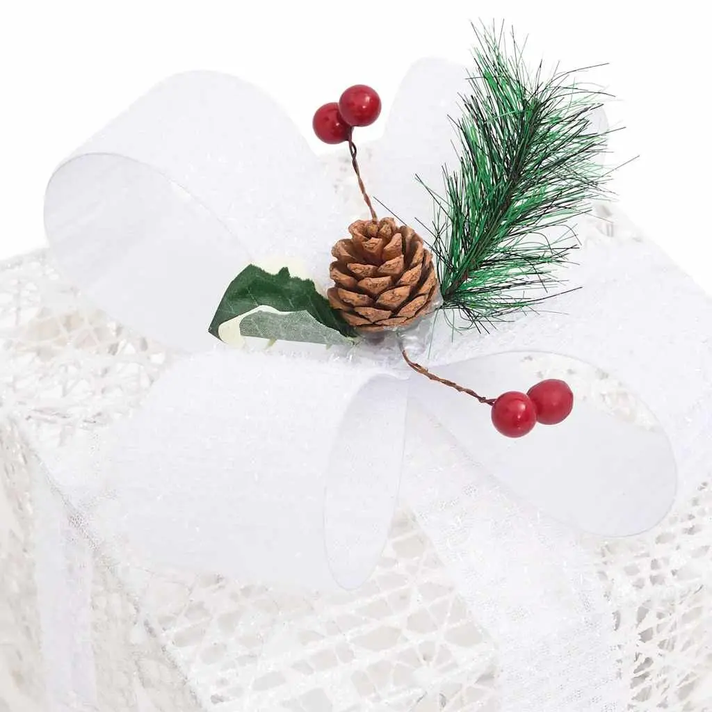 Decorative Gift Boxes Christmas Indoor Outdoor 3 pcs White LED Lights 8 Effects