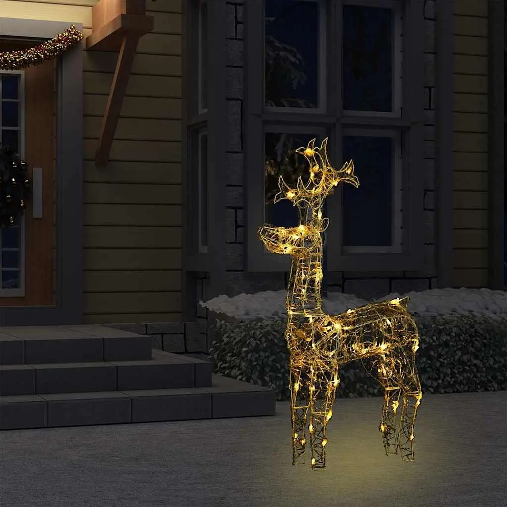 Standing Reindeer Christmas Decoration Warm White LED Lights 60 x 16 x 100 cm Acrylic Outdoor