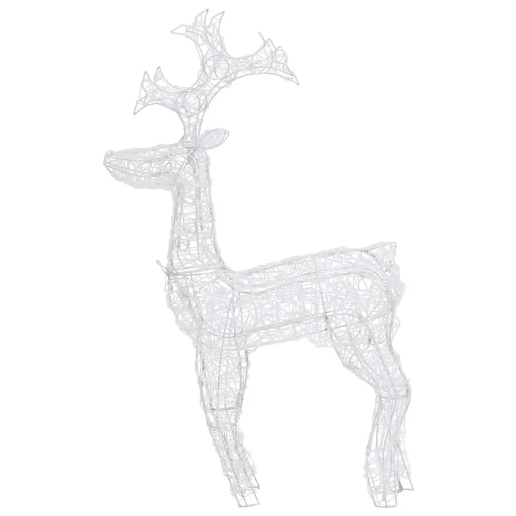 Standing Reindeer Christmas Decoration Warm White LED Lights 60 x 16 x 100 cm Acrylic Outdoor