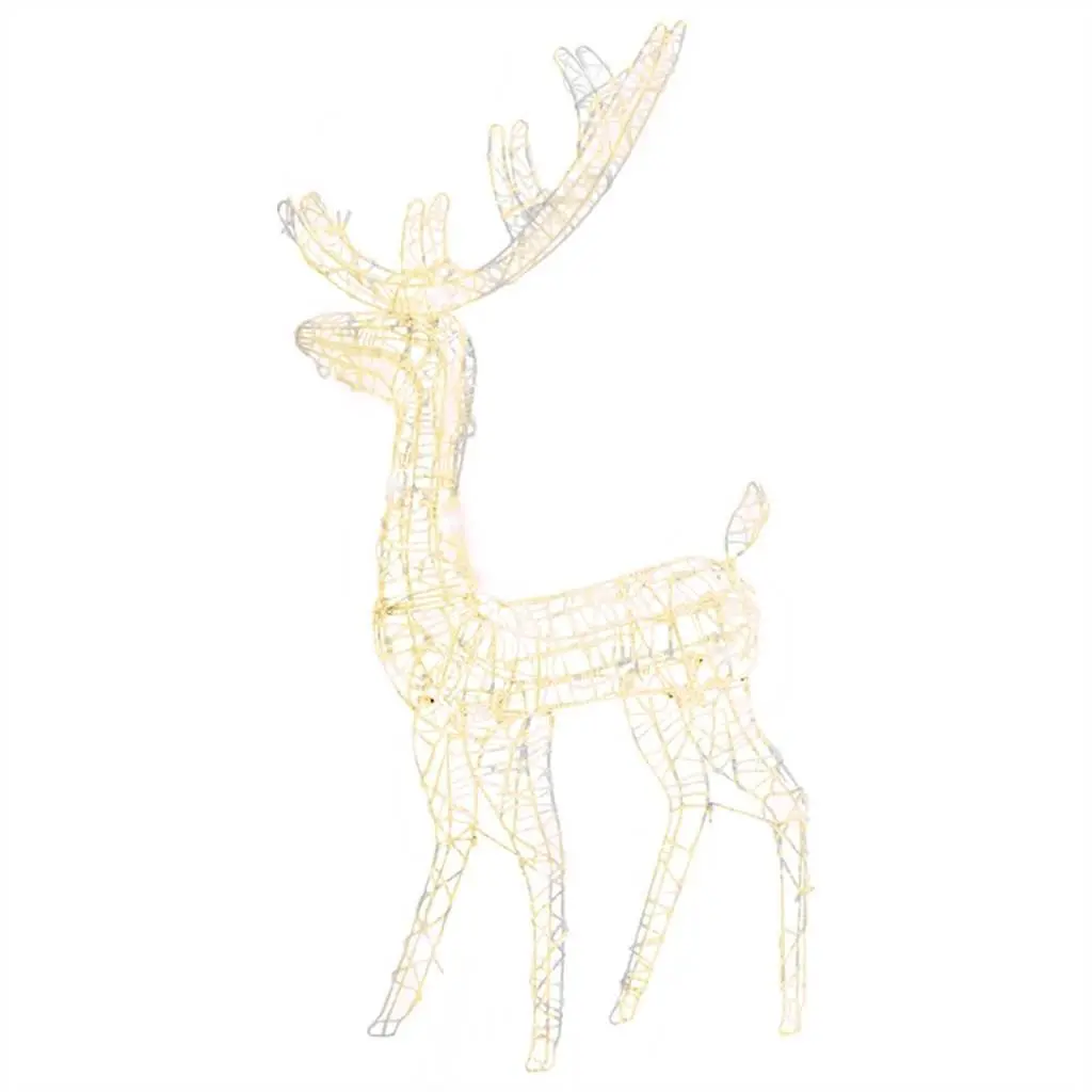 Standing Reindeer Christmas Decoration 128cm Warm White LED Acrylic Outdoor