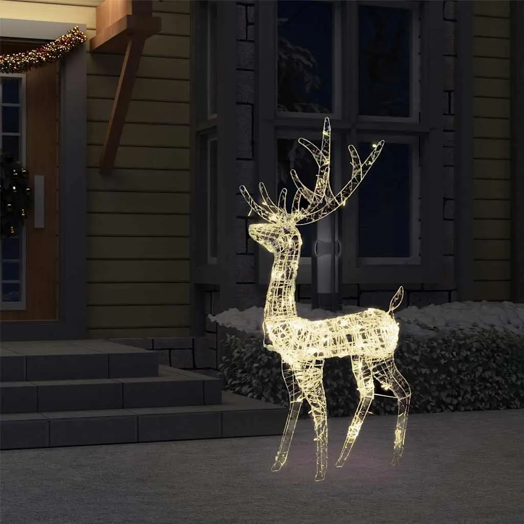 Standing Reindeer Christmas Decoration 128cm Warm White LED Acrylic Outdoor