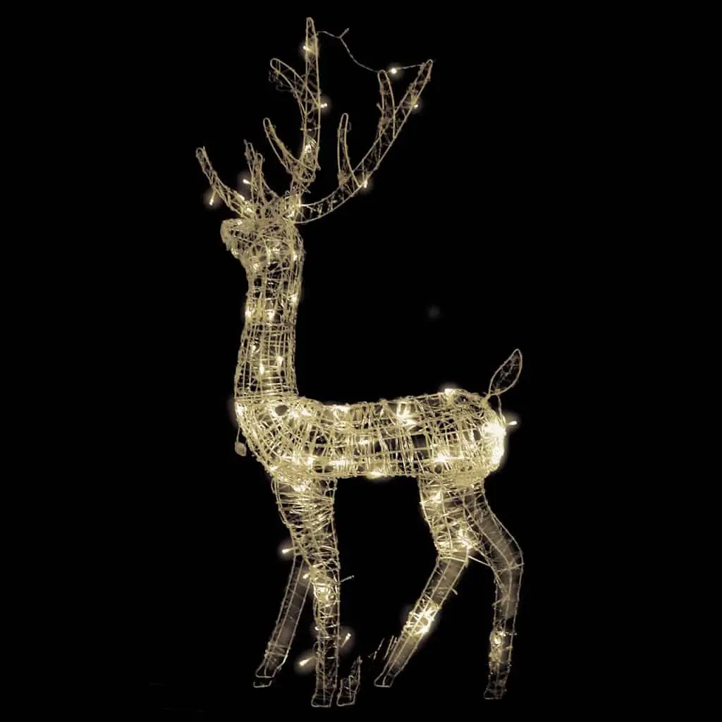 Standing Reindeer Christmas Decoration 128cm Warm White LED Acrylic Outdoor