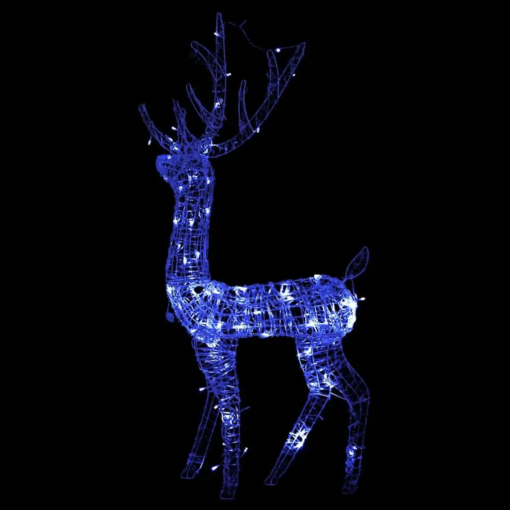 Acrylic Reindeer Christmas Decoration 128cm Blue Indoor Outdoor 140 LED Lights