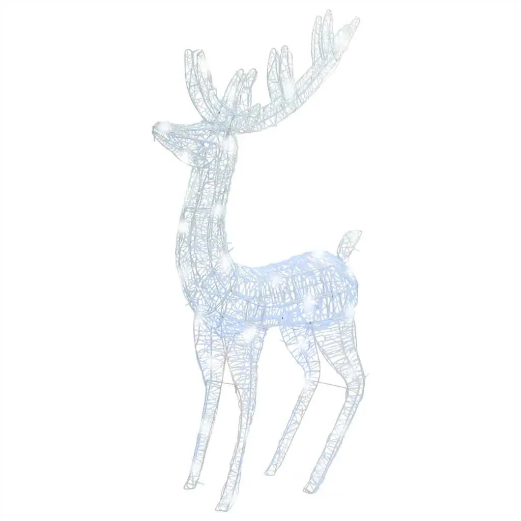 XXL Acrylic Christmas Reindeer Decoration 180cm Cold White LED Lights