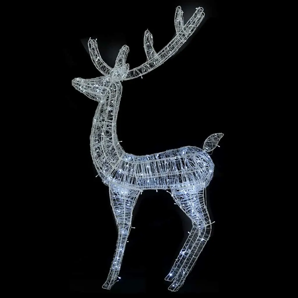 XXL Acrylic Christmas Reindeer Decoration 180cm Cold White LED Lights