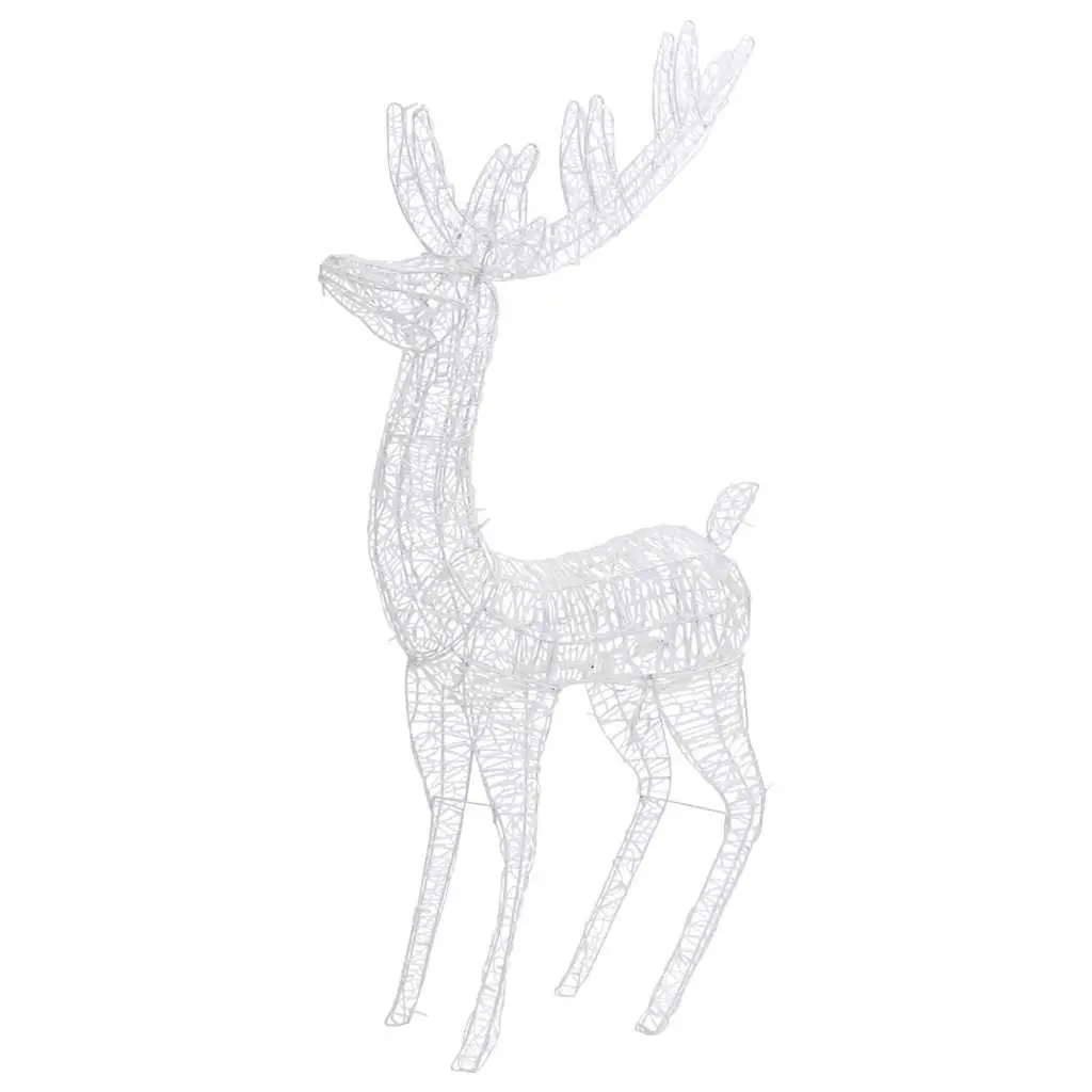 XXL Acrylic Christmas Reindeer Decoration 180cm Cold White LED Lights