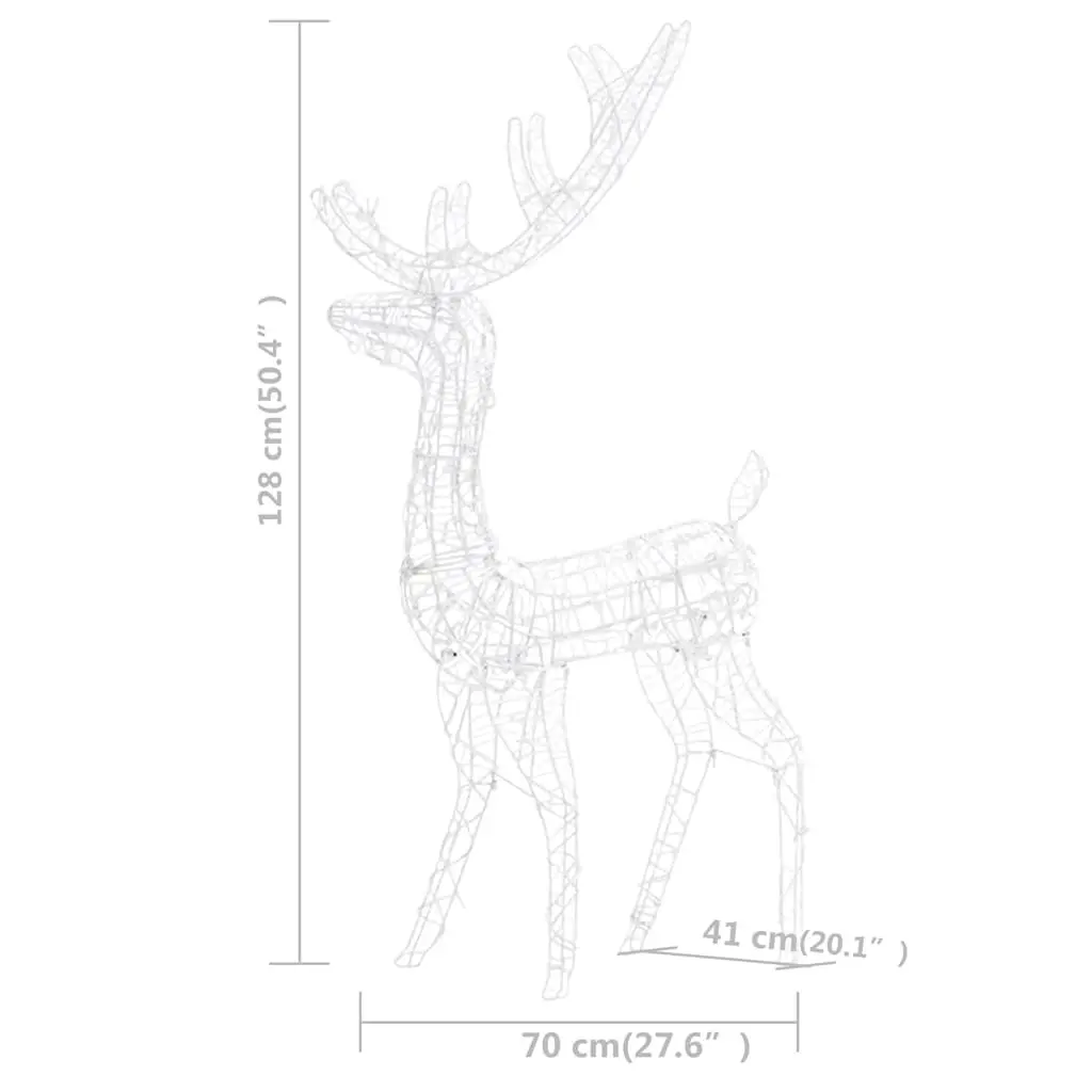 Acrylic Christmas Decoration Reindeer Family Cold White LED Lights Indoor Outdoor 300 Count