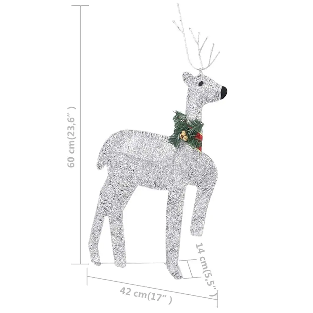 Reindeer Sleigh Christmas Decoration 100 LED Lights Outdoor Garden Silver