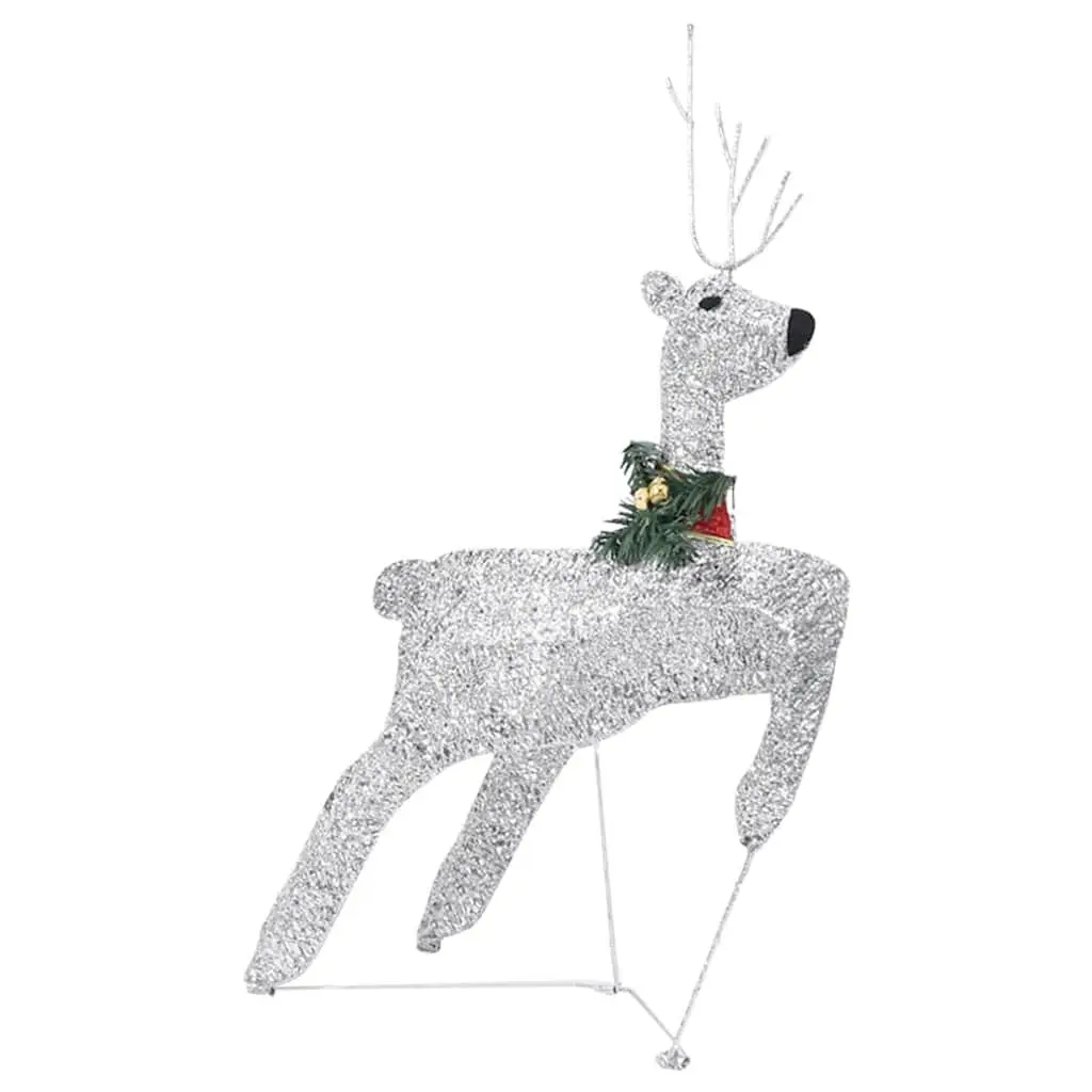 Reindeer Sleigh Christmas Decoration 100 LED Lights Outdoor Garden Silver