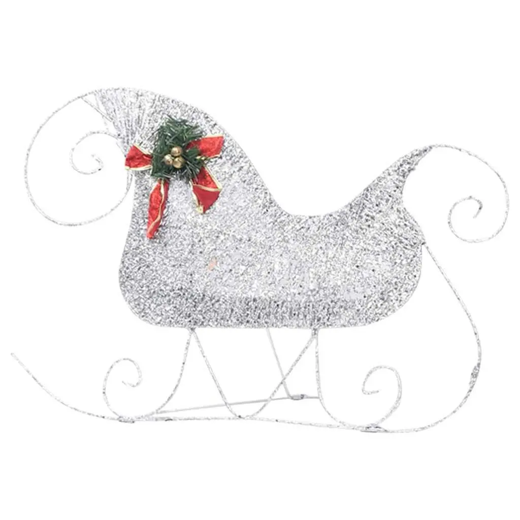 Reindeer Sleigh Christmas Decoration 100 LED Lights Outdoor Garden Silver