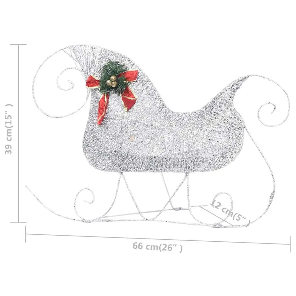 Reindeer Sleigh Christmas Decoration 100 LED Lights Outdoor Garden Silver