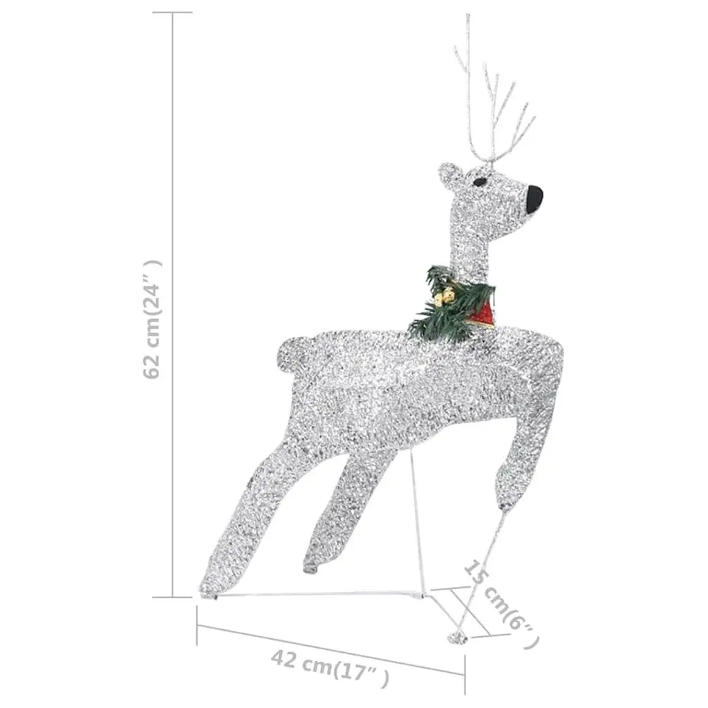 Reindeer Sleigh Christmas Decoration 100 LED Lights Outdoor Garden Silver